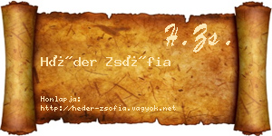 Héder Zsófia névjegykártya